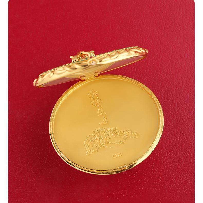 Meditation-inspired Tibetan silver Thangka pendant for daily spiritual wear.