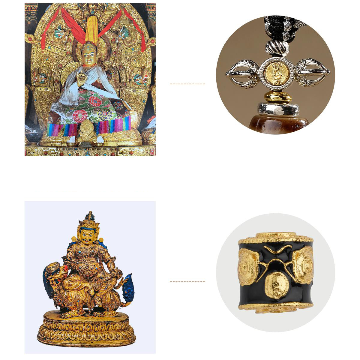 Tibetan Buddhist necklace featuring Heaven and Earth Dzi bead and artisanal design.