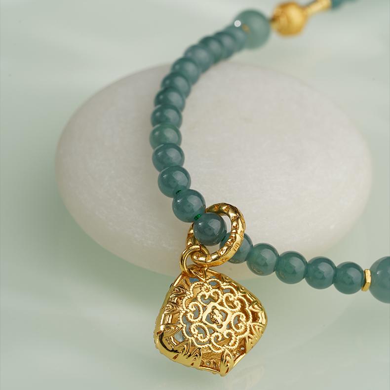 Artisan Tibetan jade Buddha necklace for meditation, good fortune, and positive energy.