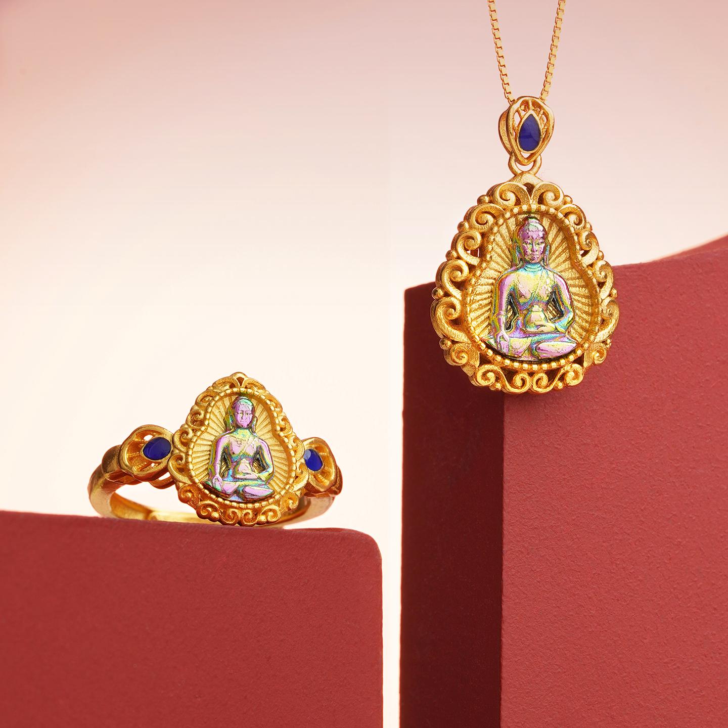 Handcrafted silver pendant inspired by Tibetan Buddhist wellness art.