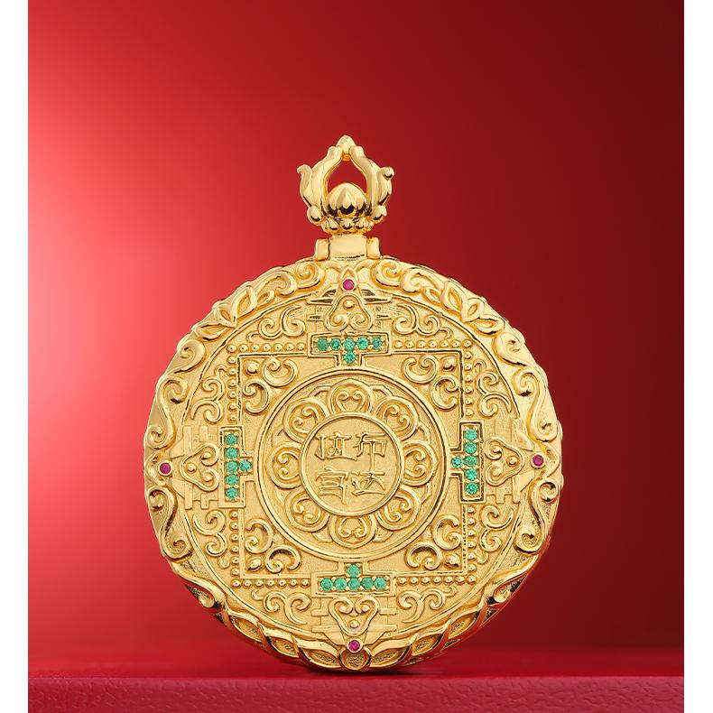 925 silver Thangka necklace handcrafted by Tibetan artisans.