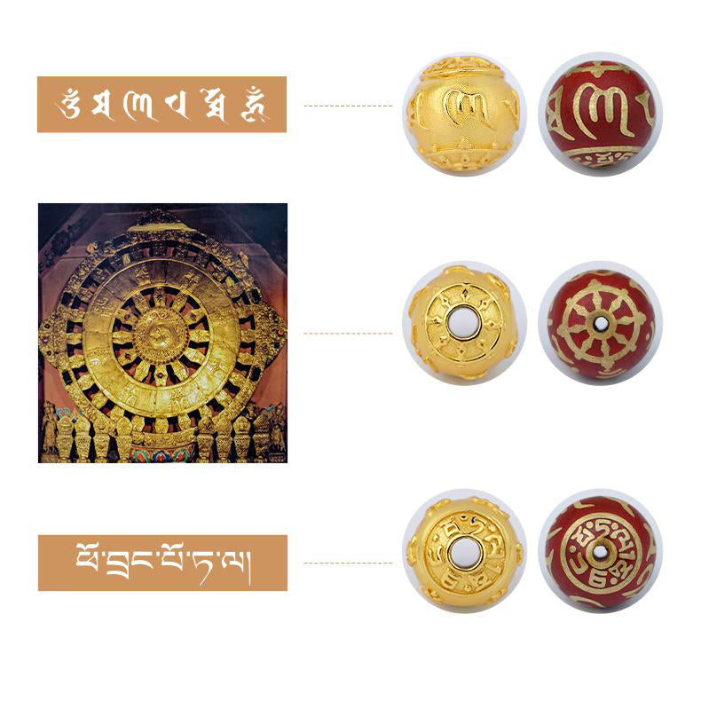 Tibetan Buddhist star moon bodhi meditation necklace with 108 beads and carved pendant.