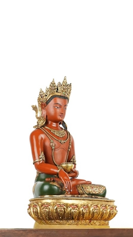 Buddha Statue Art: Handmade Gilt Shakyamuni Figure, Authentic Tibetan Buddhist Collectible