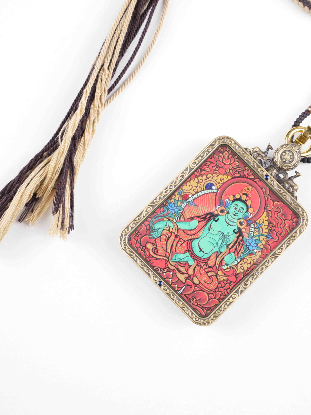 Handmade Tibetan thangka of Avalokiteshvara (Chenrezig), the Bodhisattva of Compassion. This full hand-painted artwork uses luminous mineral paints to capture his benevolent form.