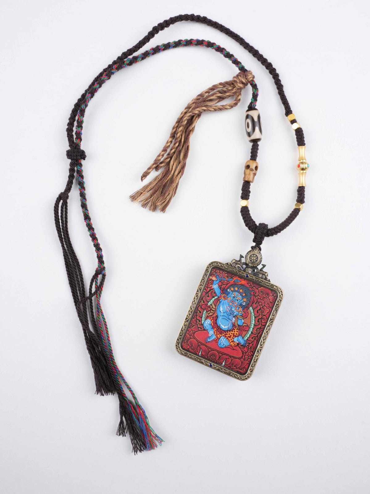 Sacred Tibetan Buddhist Thangka painting of Mandala cosmos, fully hand-painted with organic mineral colors - spiritual tool for meditation practitioners