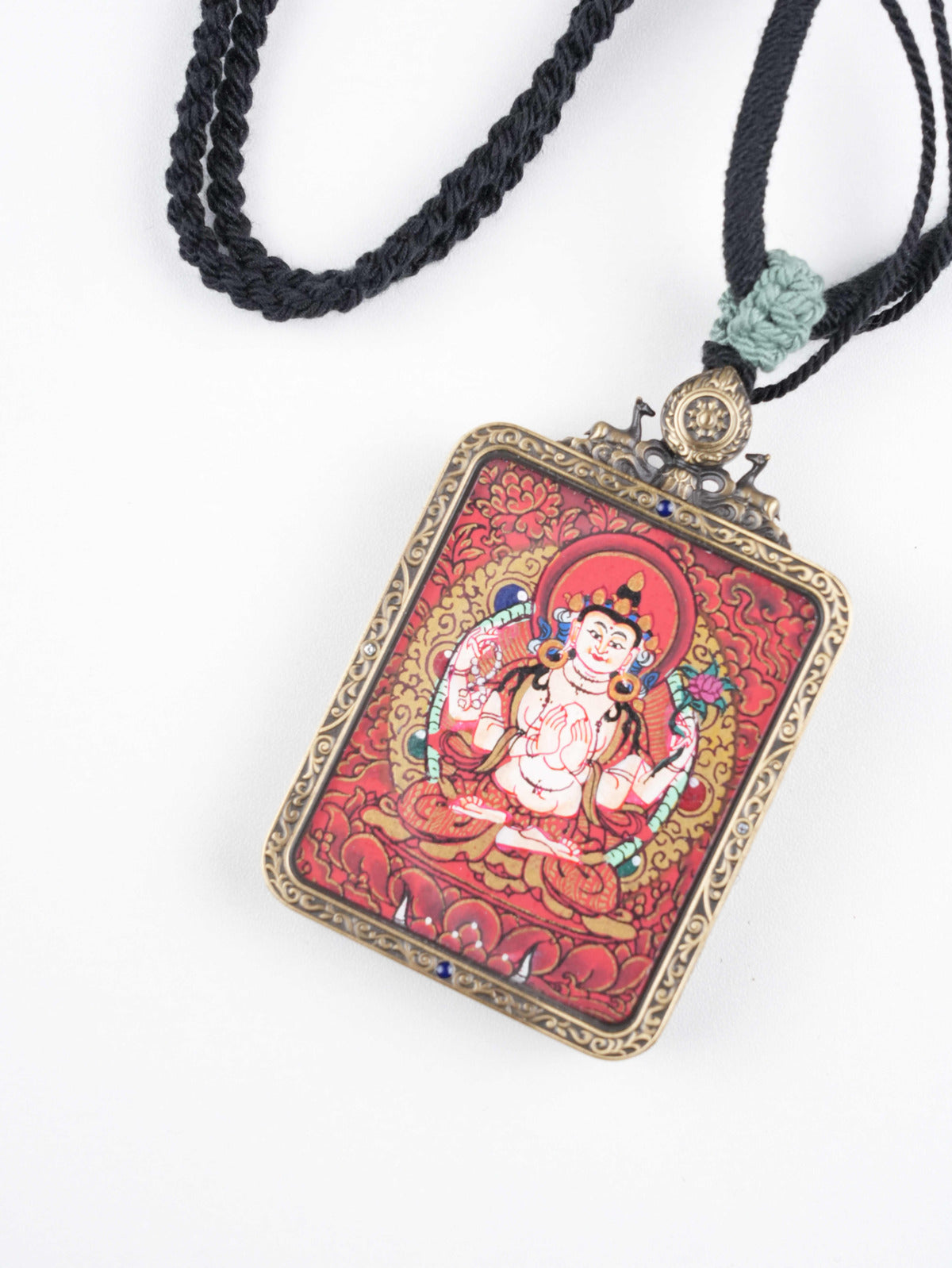 Tibetan Thangka of Medicine Buddha for healing and harmony, crafted with traditional techniques and natural pigments