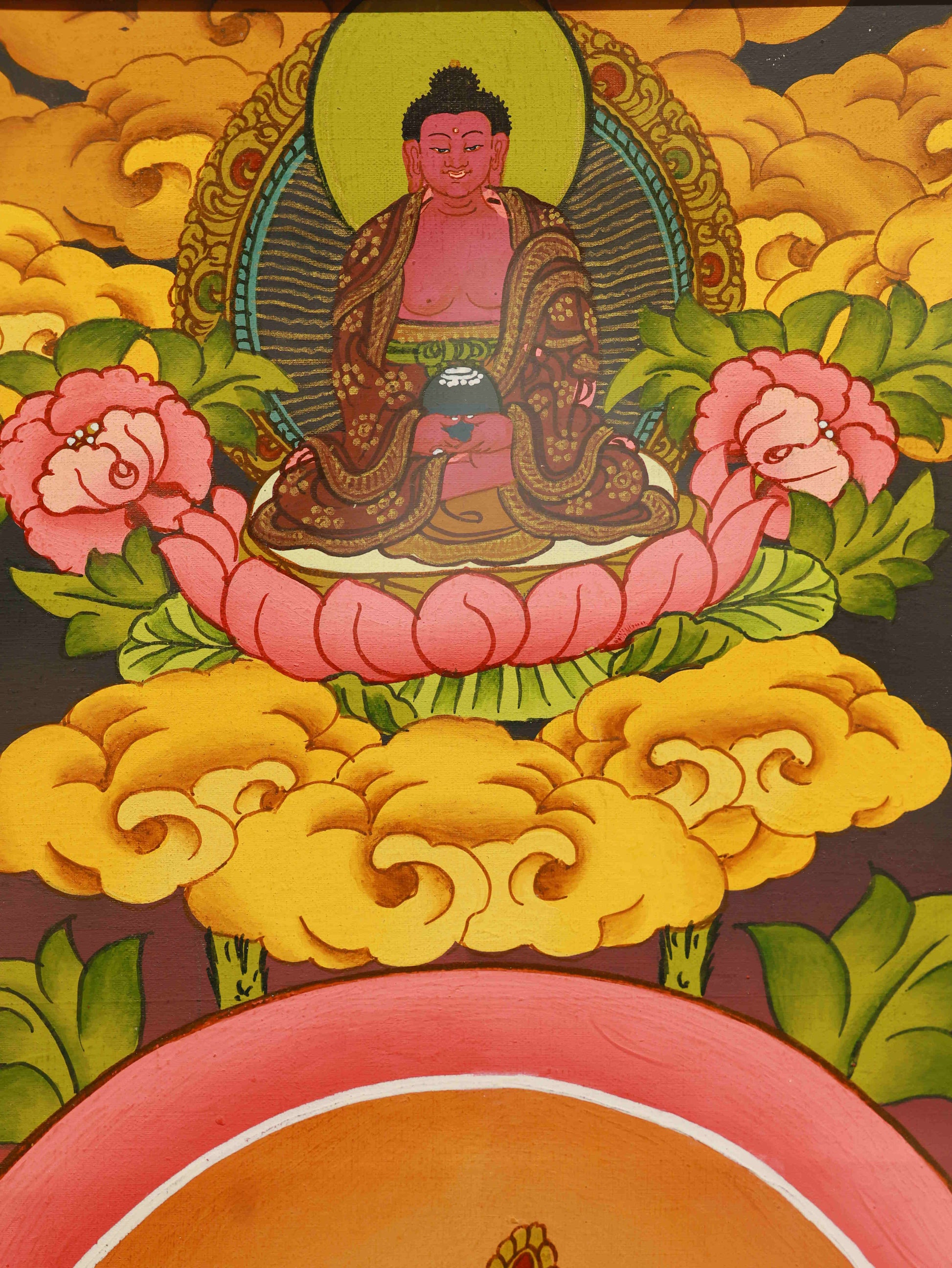 Tibetan Buddhist Vajrasattva Thangka - Bell and Vajra Ritual Implements Art