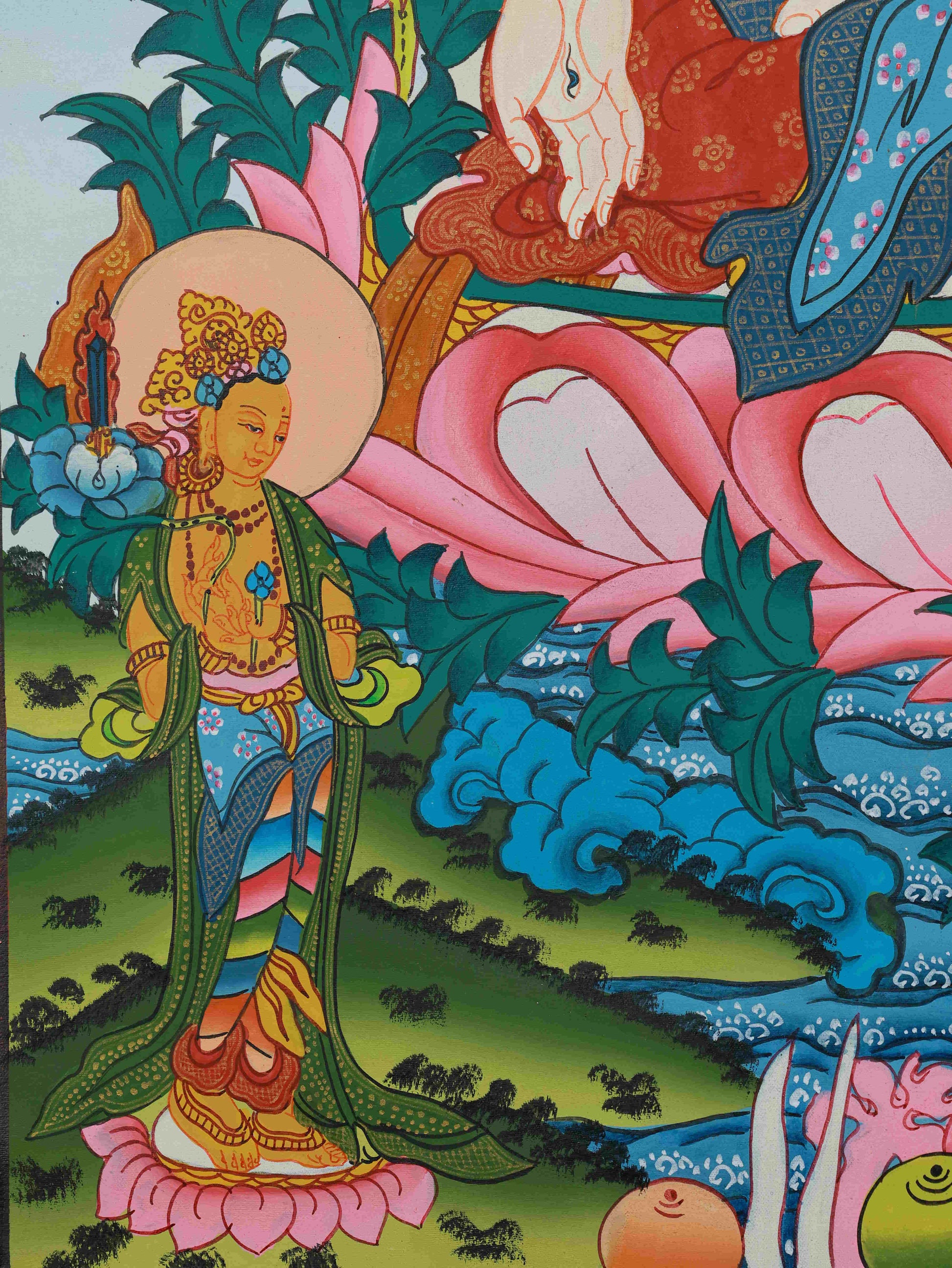 Tibetan Buddhist Thangka - White Tara Goddess of Compassion and Healing