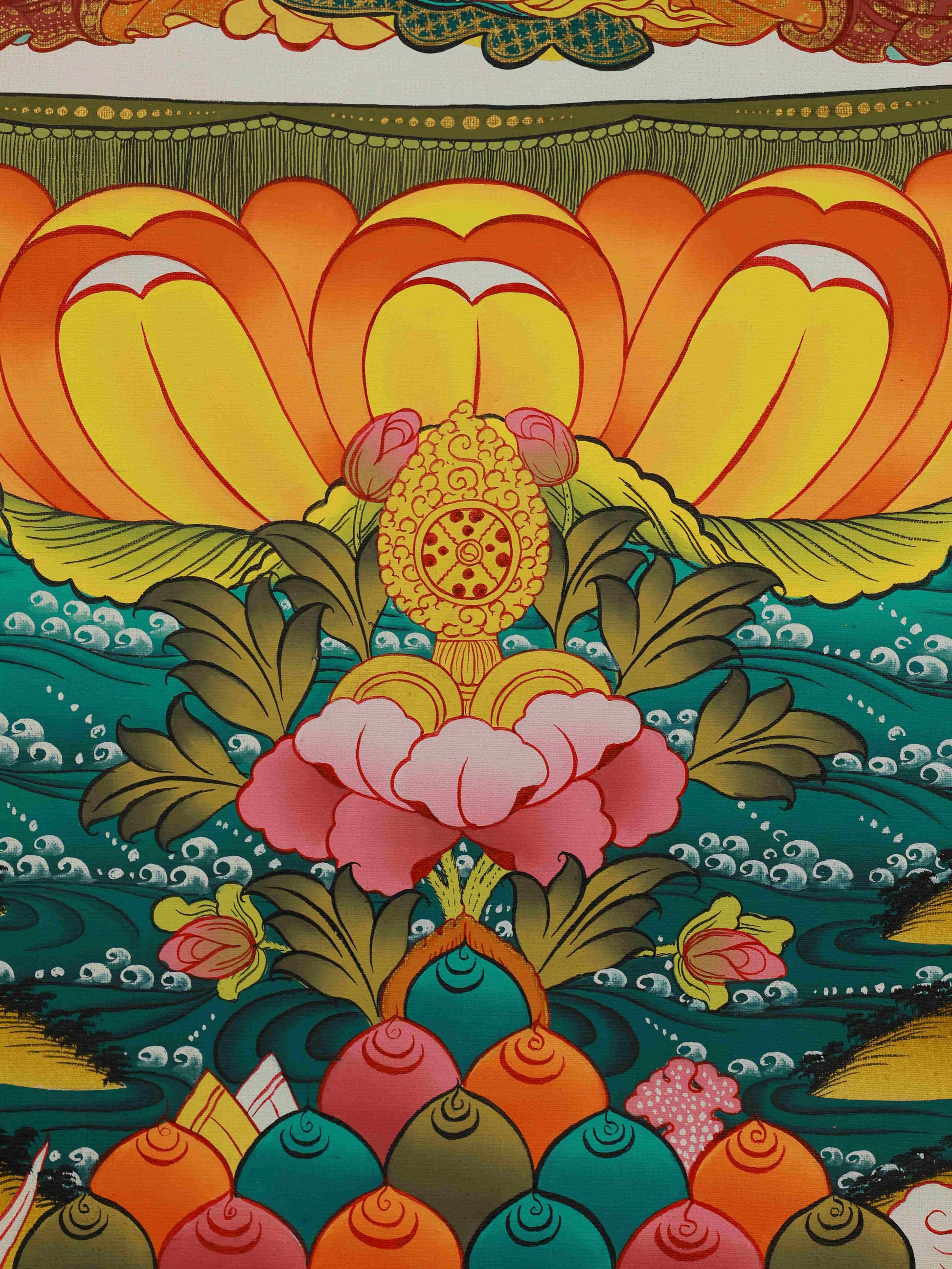 Handmade Tibetan Thangka Painting of Yab-Yum Vajrasattva – Buddhist tantric thangka art crafted by Tibetan artisans.