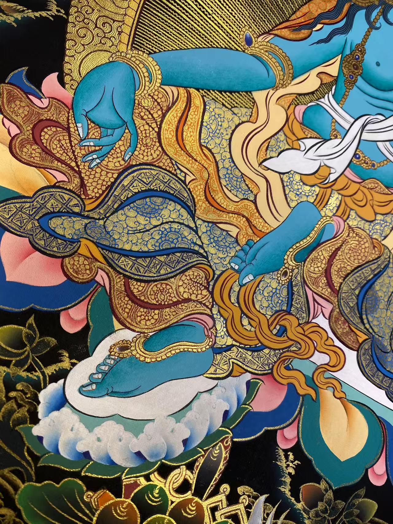 Traditional Handpainted Green Tara Tibetan Thangka Painting