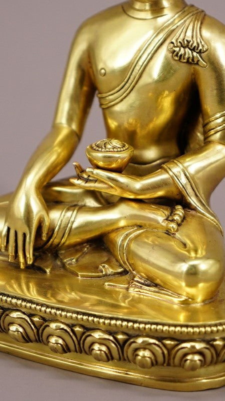 Shakyamuni Buddha statue for home shrine, hand-painted Tibetan Buddhist Buddha Statue-Art