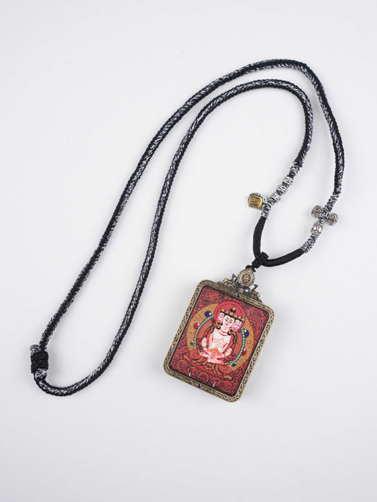 Traditional Tibetan Buddhist thangka painting, fully hand-painted on authentic canvas using natural mineral pigments.