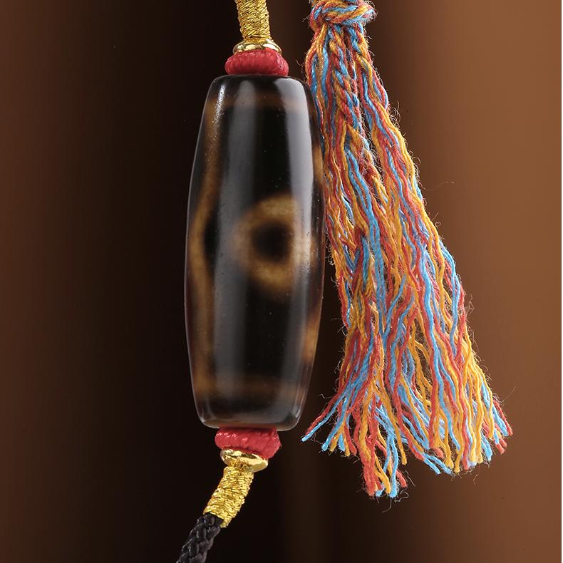 Handmade Tibetan Buddhist Two Eye Tian Zhu Pendant with Buddha Palace Beads