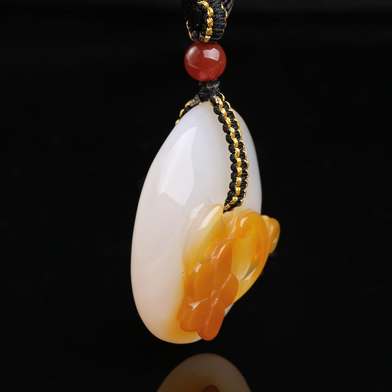 Handmade Agate Peace Lock Pendant Necklace with Copper and Glass Elements – Spiritual Jewelry for Harmony