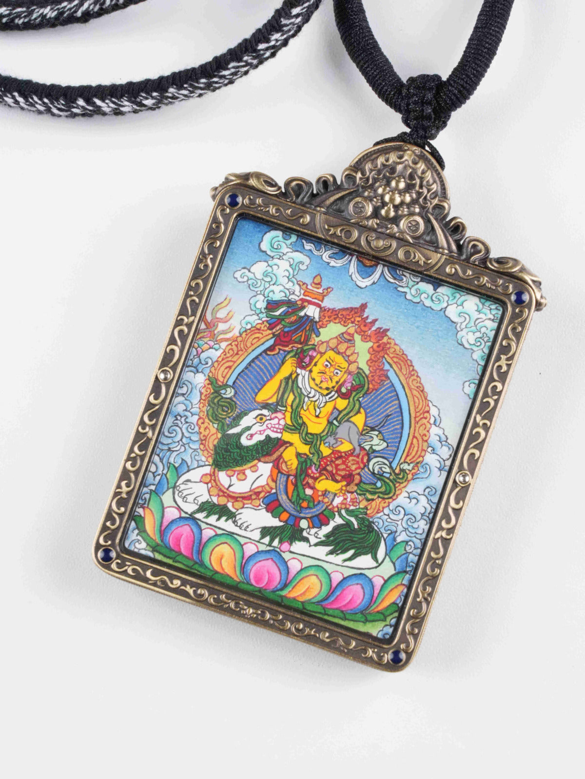 Tibetan Buddhist Vaishravana Tibetan thangka painting - hand-painted wealth guardian amulet