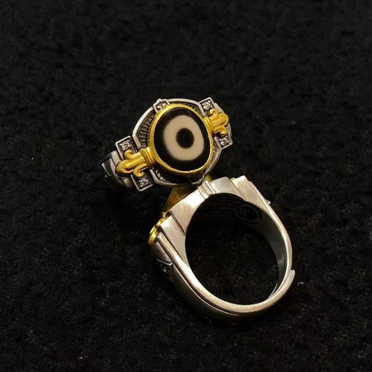 Handcrafted S925 silver Vajra ring inspired by Tibetan Buddhist symbolism.