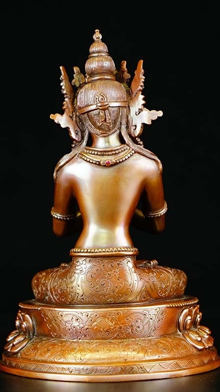 Tibetan Buddhist Vajradhara Buddha statue art, pure handmade with mineral pigments, symbol of ultimate wisdom and enlightenment in Tibetan Buddhism