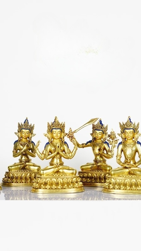 Vajradhara Tibetan Buddhist statues painted with natural mineral pigments, handcrafted Buddha Statue-Art representing Vajrayana enlightenment