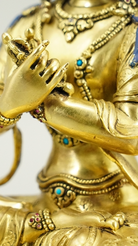 Vajradhara Tibetan Buddhist statues painted with natural mineral pigments, handcrafted Buddha Statue-Art symbolizing Vajrayana wisdom