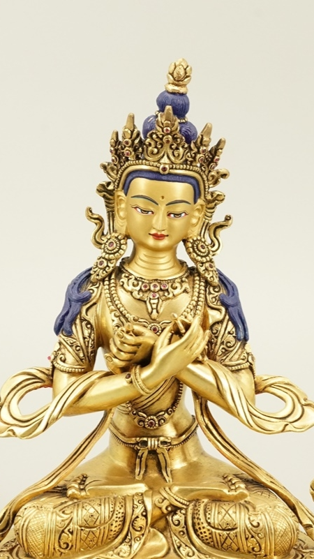 Vajradhara Buddha Statue-Art in Vajrayana tradition, gilded Tibetan Buddhist statues fully handmade