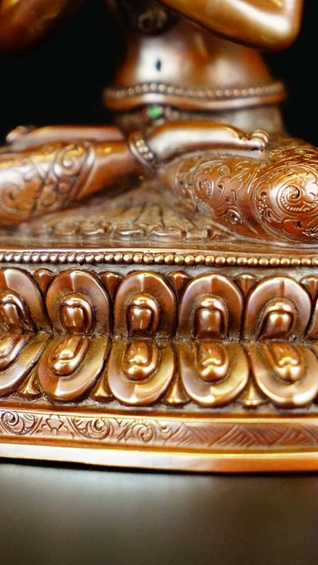 Handcrafted Tibetan Buddhist Vajradhara meditation statue made with mineral pigments, authentic Tibetan Buddhist statues for altar or sacred space