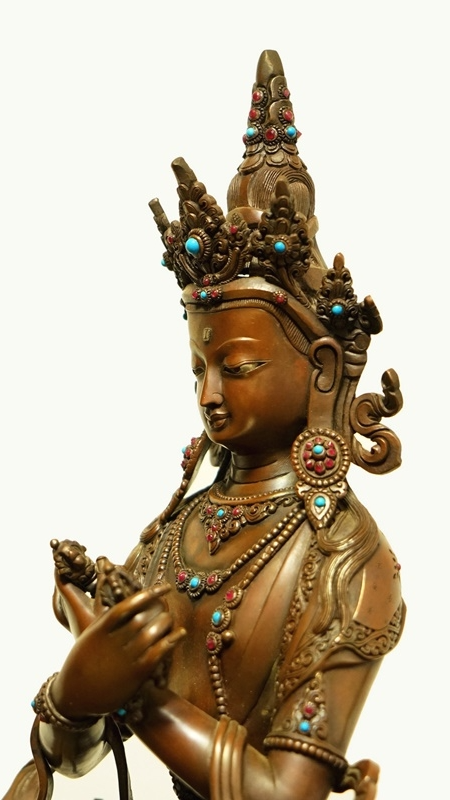 Sacred Vajradhara Buddha Statue-Art in Vajrayana tradition, purple copper Tibetan Buddhist statues handmade for devotional spaces