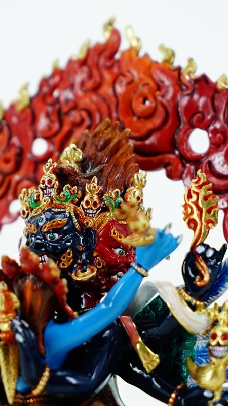 Protector deity Phurba Vajrakilaya statue, hand-painted mineral pigments, classic Tibetan Buddhist statues and Buddha Statue-Art.
