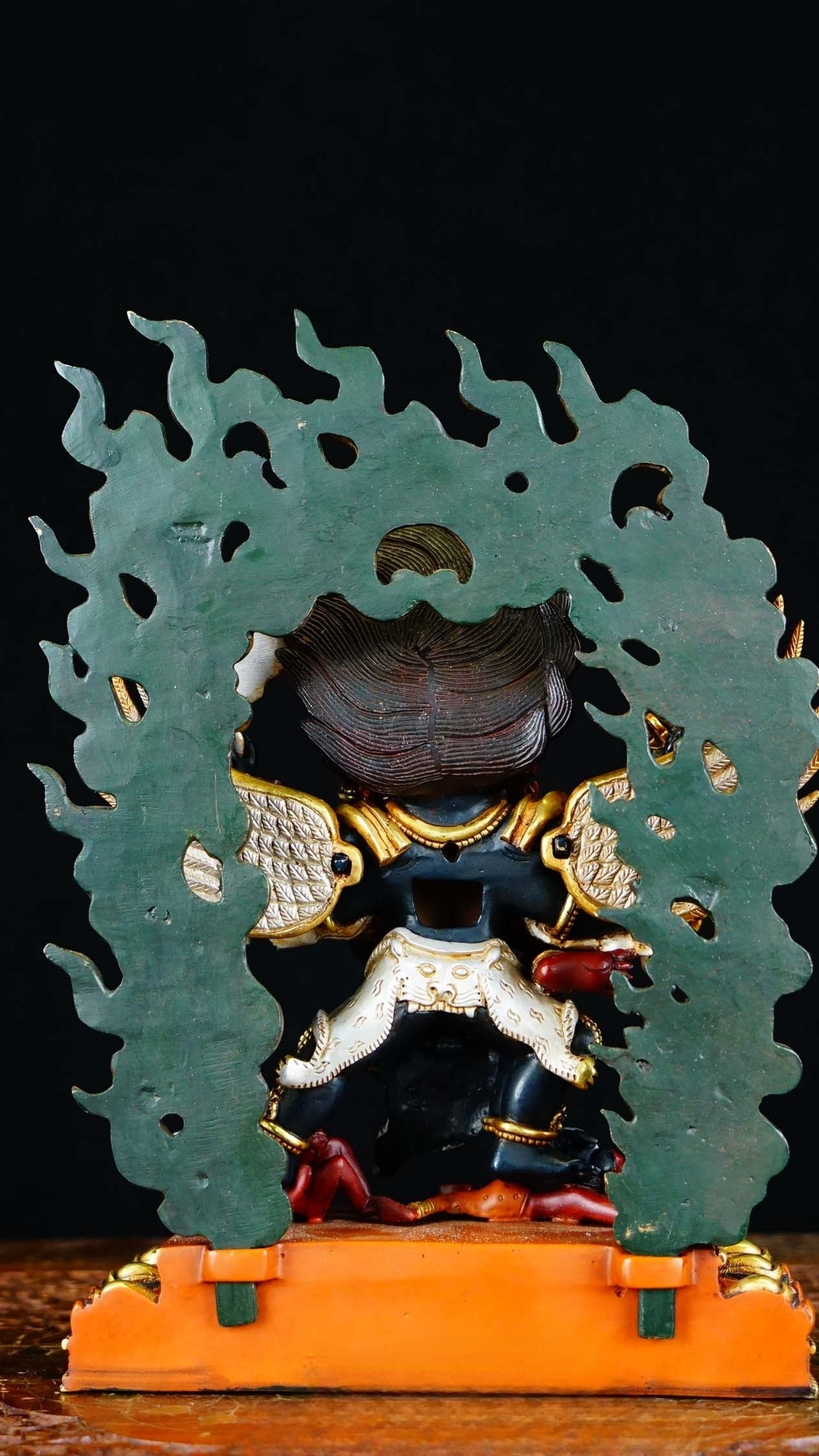 Handmade Phurba Vajrakilaya protector statue, detailed mineral color Tibetan Buddhist statues and Buddha Statue-Art