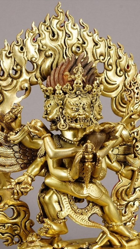 Vajrayana Vajrakilaya statue with mineral pigment art, fine handcrafted Tibetan Buddhist statues and Buddha Statue-Art