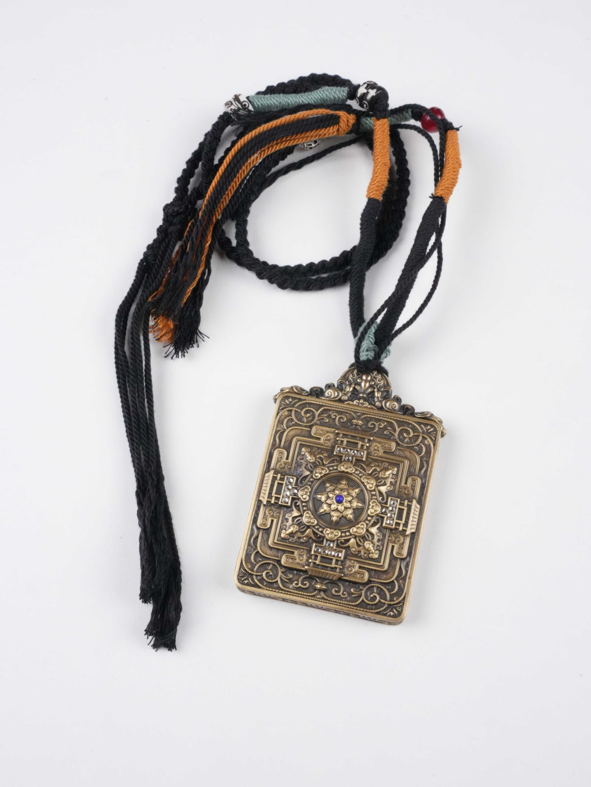 Sacred Tibetan Buddhist Gau amulet featuring Vajrapani, the Lord of Power.