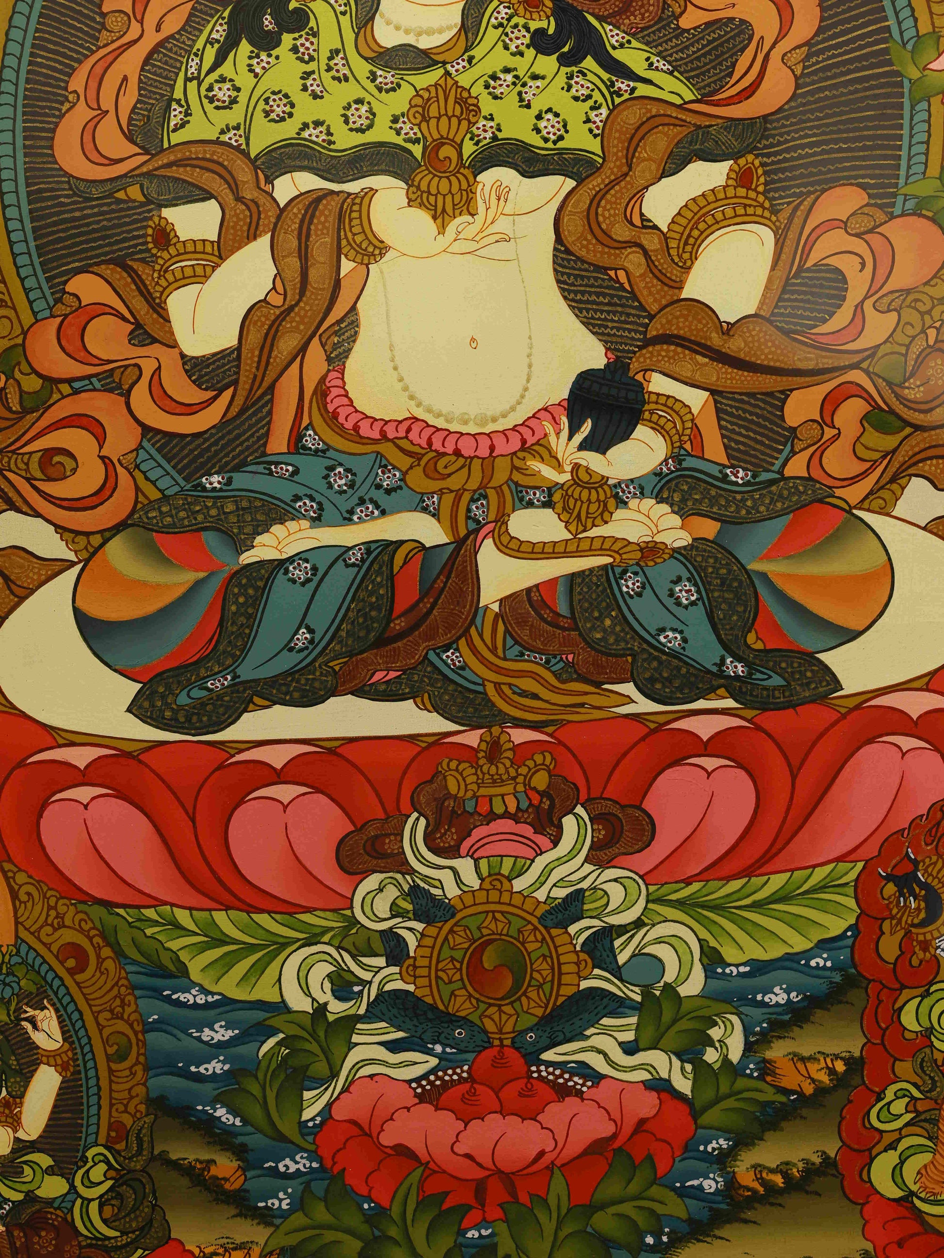 Tibetan Buddhist Vajrasattva Thangka - 100 Syllable Mantra Sacred Artwork

