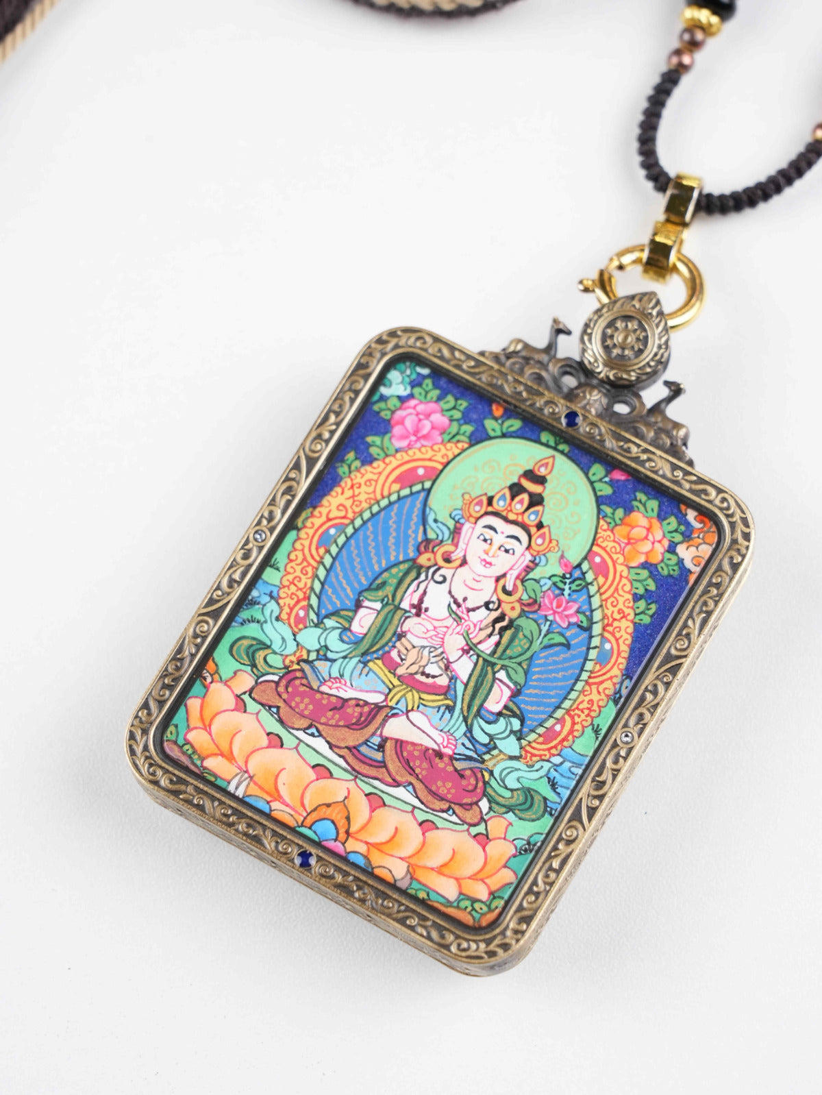 Sacred Vajrasattva Tibetan Thangka artwork representing purity, wisdom, and compassion.
