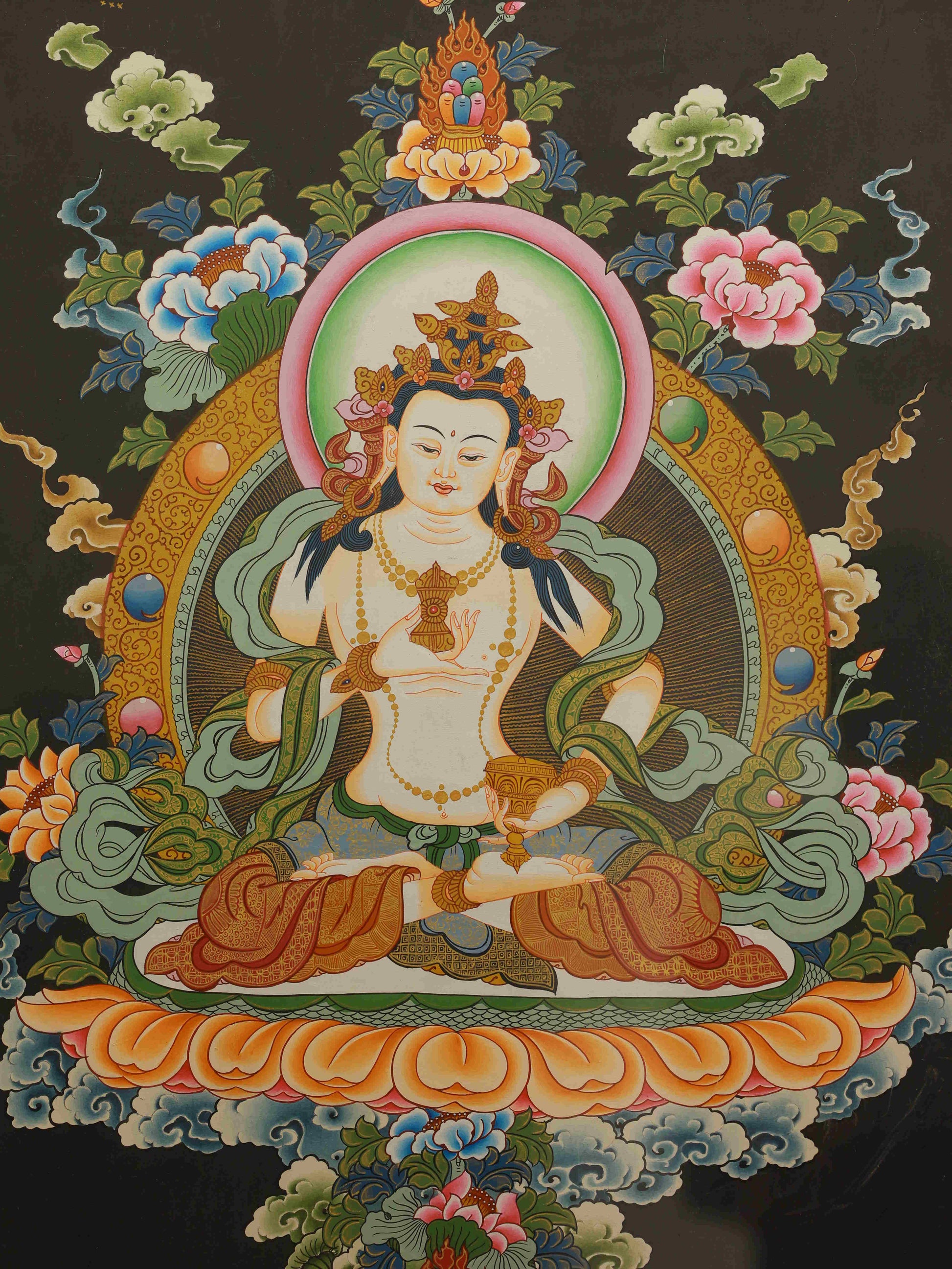Sacred Vajrasattva Thangka painting promoting healing and spiritual growth.