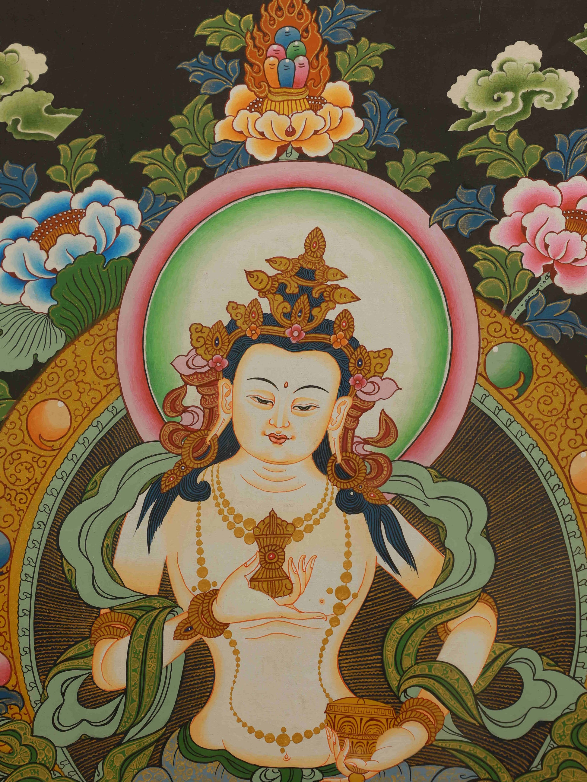 Handmade Dorje Sempа Thangka on mineral-pigment canvas, crafted by Tibetan artists.
