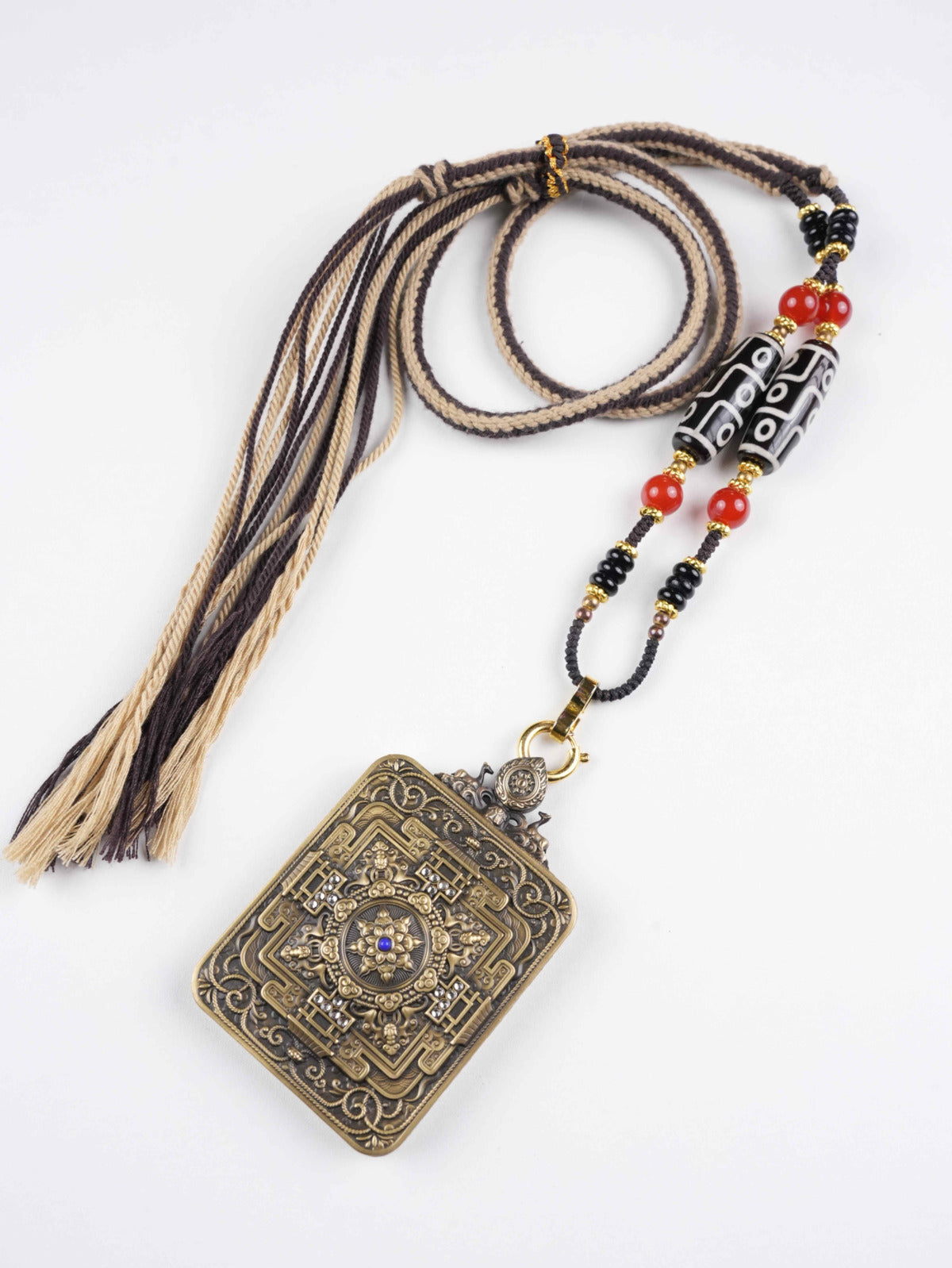 Handcrafted Vajrasattva Thangka pendant promoting peace, wisdom, and compassionate clarity.