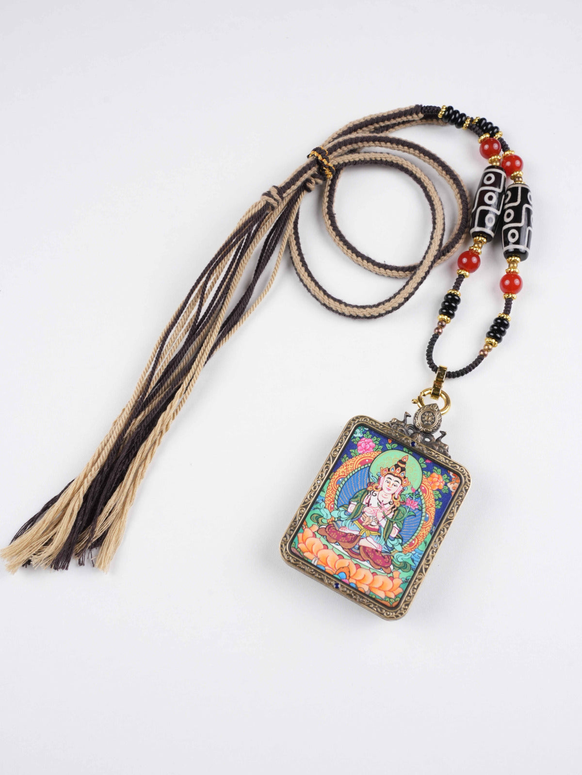 Tibetan Buddhist Vajrasattva mini Thangka for healing, protection, and inner transformation.