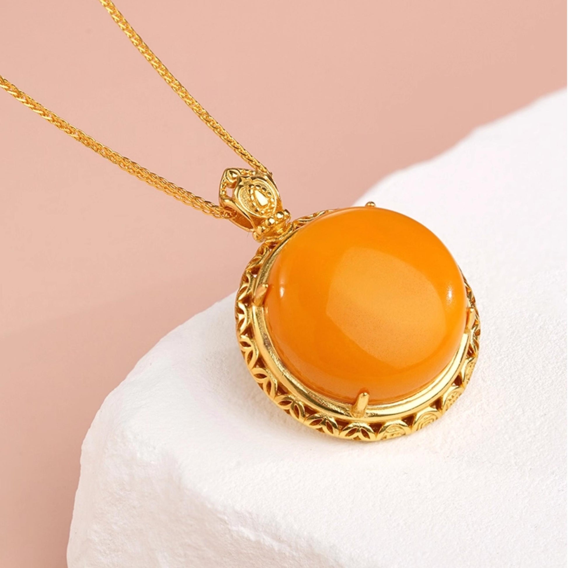 Tibetan Buddhist Boho Style Amber and Silver Choker Necklace