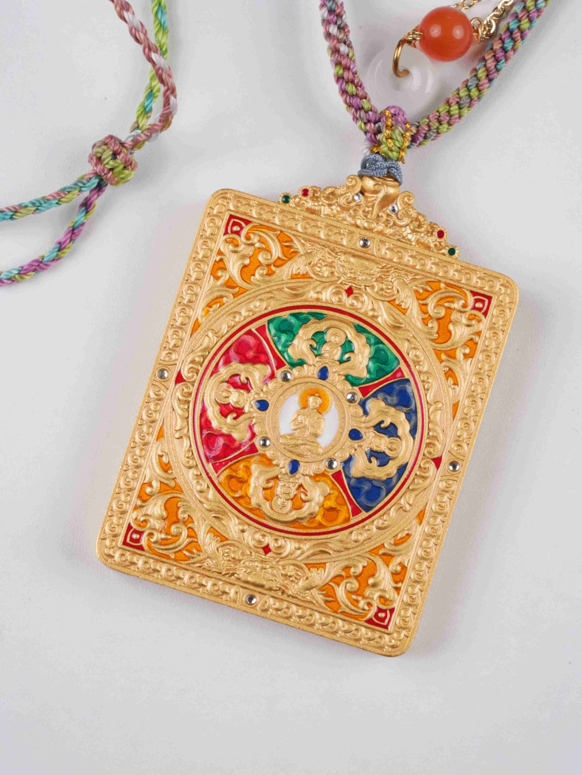Hand-painted Golden Manjushri Tibetan thangka artwork - created with natural mineral pigments on traditional canvas, perfect for Buddhist altars and meditation spaces