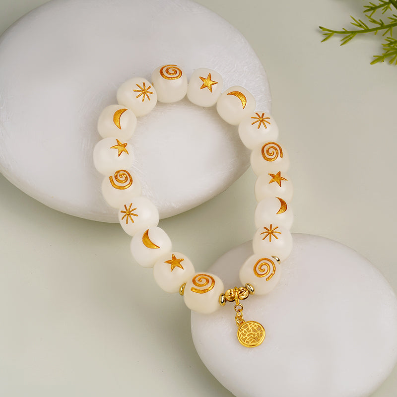 Handmade Tibetan-Buddhist Bodhi root bracelet with 925 silver Potala Palace hollow charm symbolizing peace and enlightenment