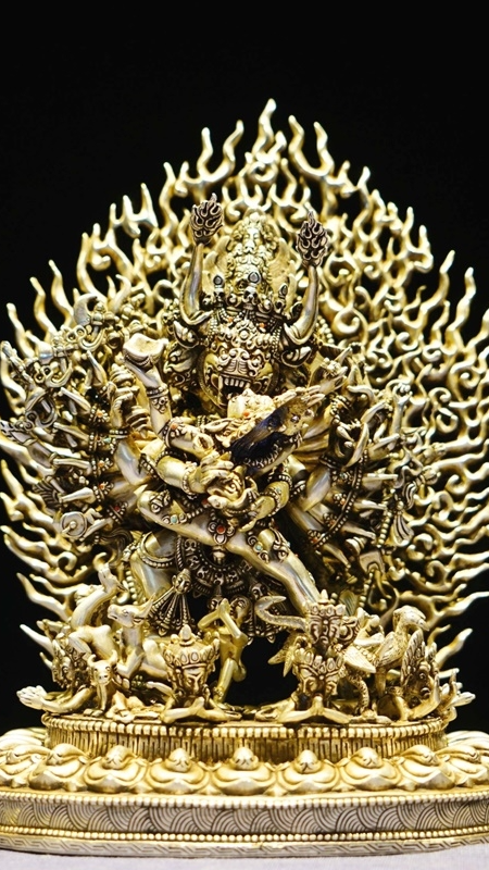 Tibetan-Buddhist Vajrapani Buddha, Pure Hand-Painted Art