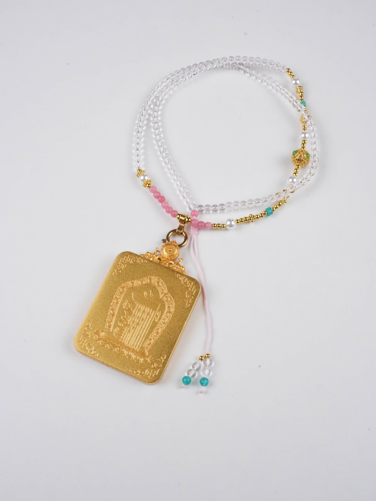 Mini Tibetan Zachyi Lhamo Protective Goddess Thangka Pendant – Hand-painted thangka art symbolizing power, courage, and divine protection.