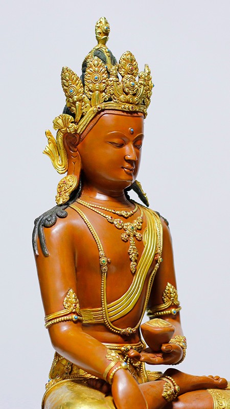 Handmade Tibetan Zhanabazar Shakyamuni Buddha Statue with Mineral Paint – A Spiritual Art Piece for Meditation and Enlightenment