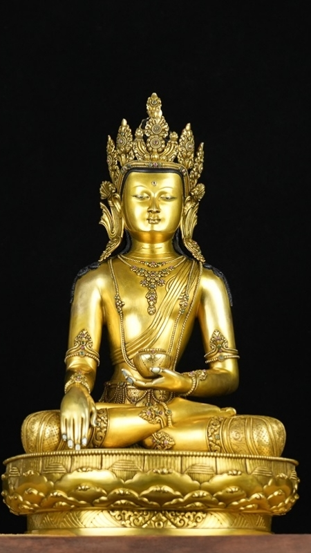 Tibetan Zhanabazar Shakyamuni Buddha Statue – Pure Handmade with Mineral Paint – Perfect for Meditation, Shrines, and Healing Spaces