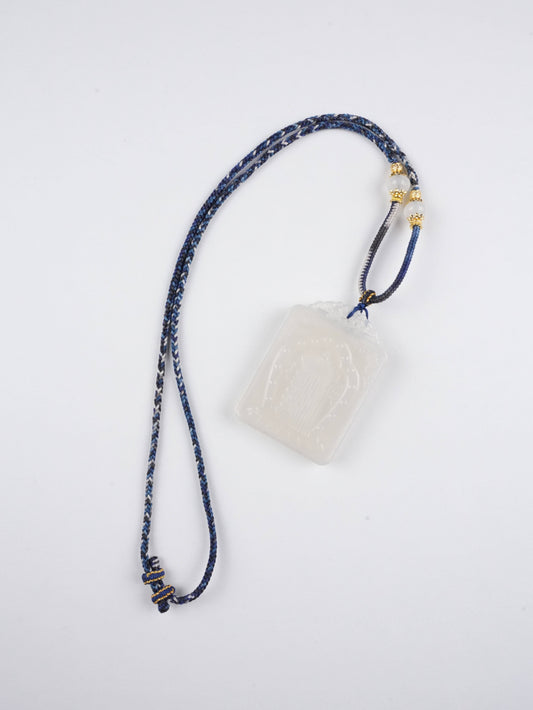 Handmade Tibetan Thangka of Four-Armed Avalokiteshvara Zodiac Guardian – 4x5cm Canvas – Pure Mineral Pigments