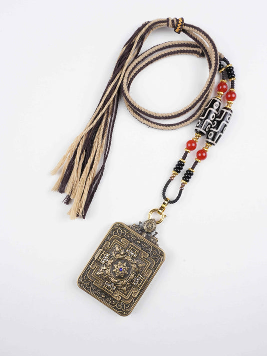 Hand-painted Yellow Dzambhala Thangka for Zodiac Protection – 4x5cm Canvas – High-Quality Traditional Art