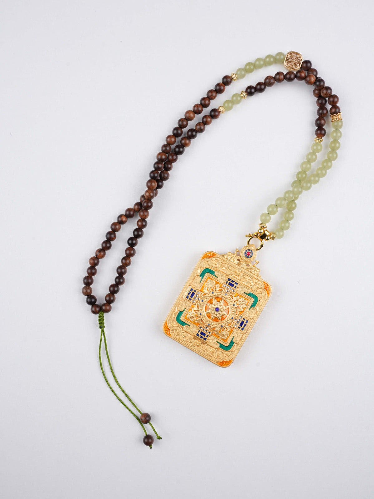 Manjushri Bodhisattva Thangka Painting – Zodiac Guardian Pendant – Handcrafted Tibetan Art on Canvas – 4x5cm