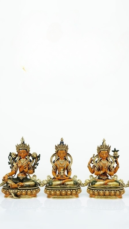 Tibetan Buddhist Vajradhara Primordial Buddha statue, handmade with gilding and mineral materials, traditional Buddha Statue-Art