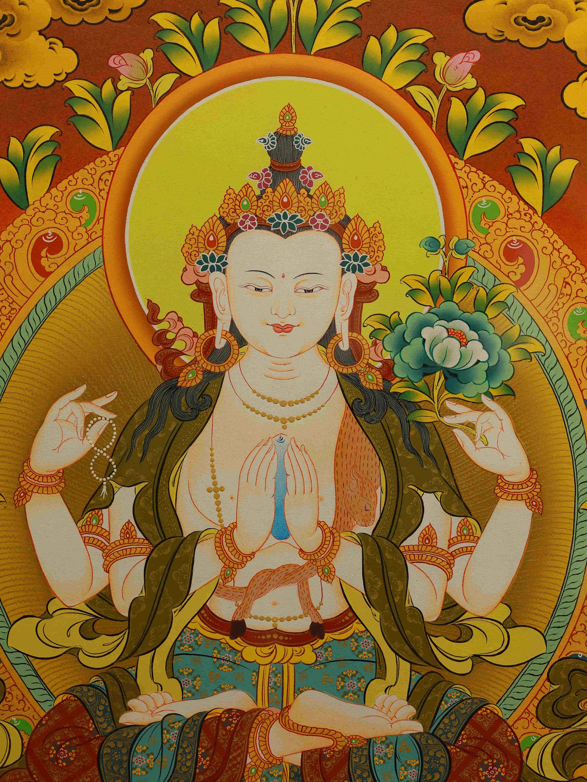 Tibetan Buddhist Thangka Painting - Double Bodhisattva Sacred Art