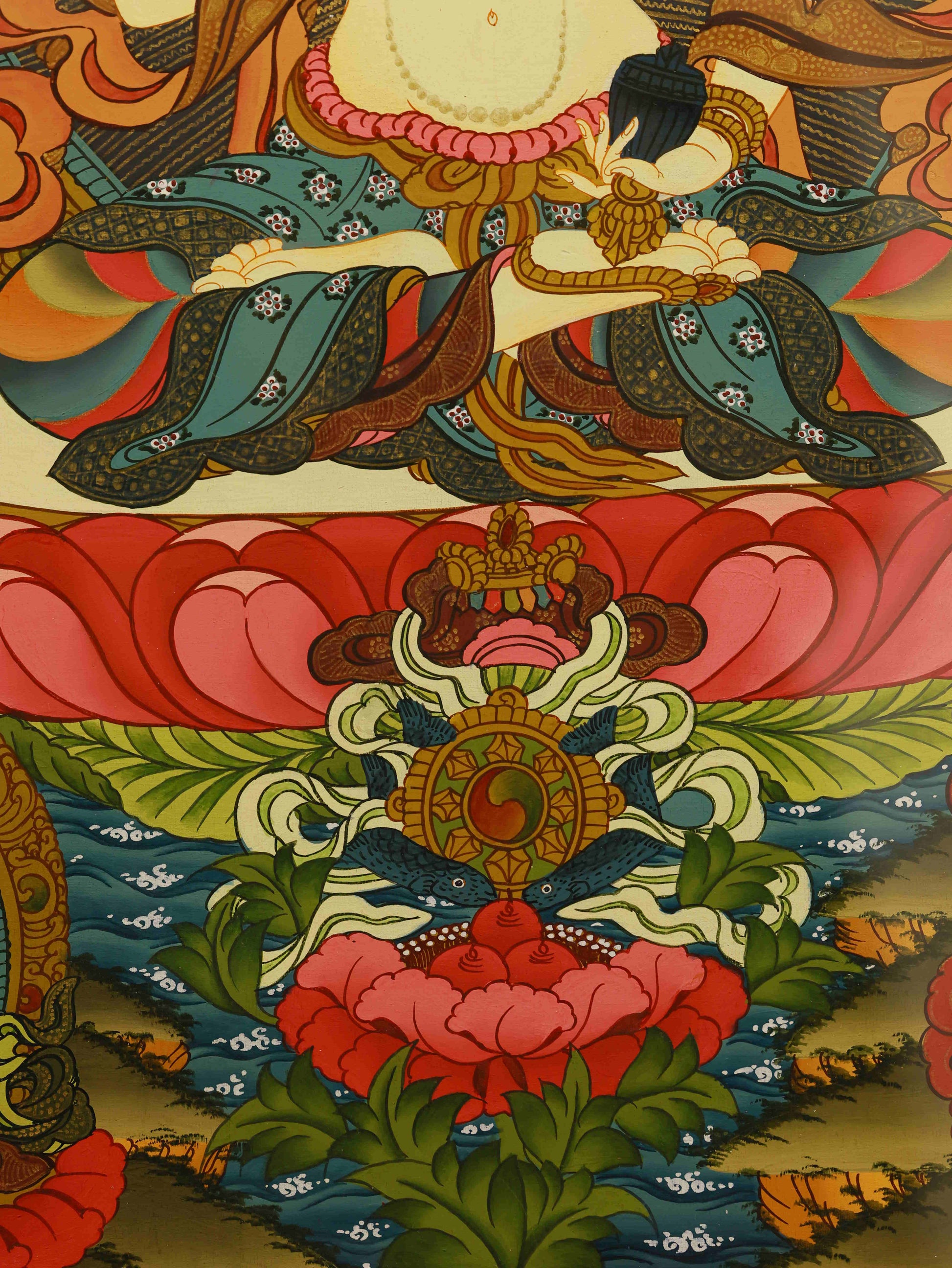 Tibetan Thangka of Vajrasattva - Pure Hand Painted Buddhist Ritual Art