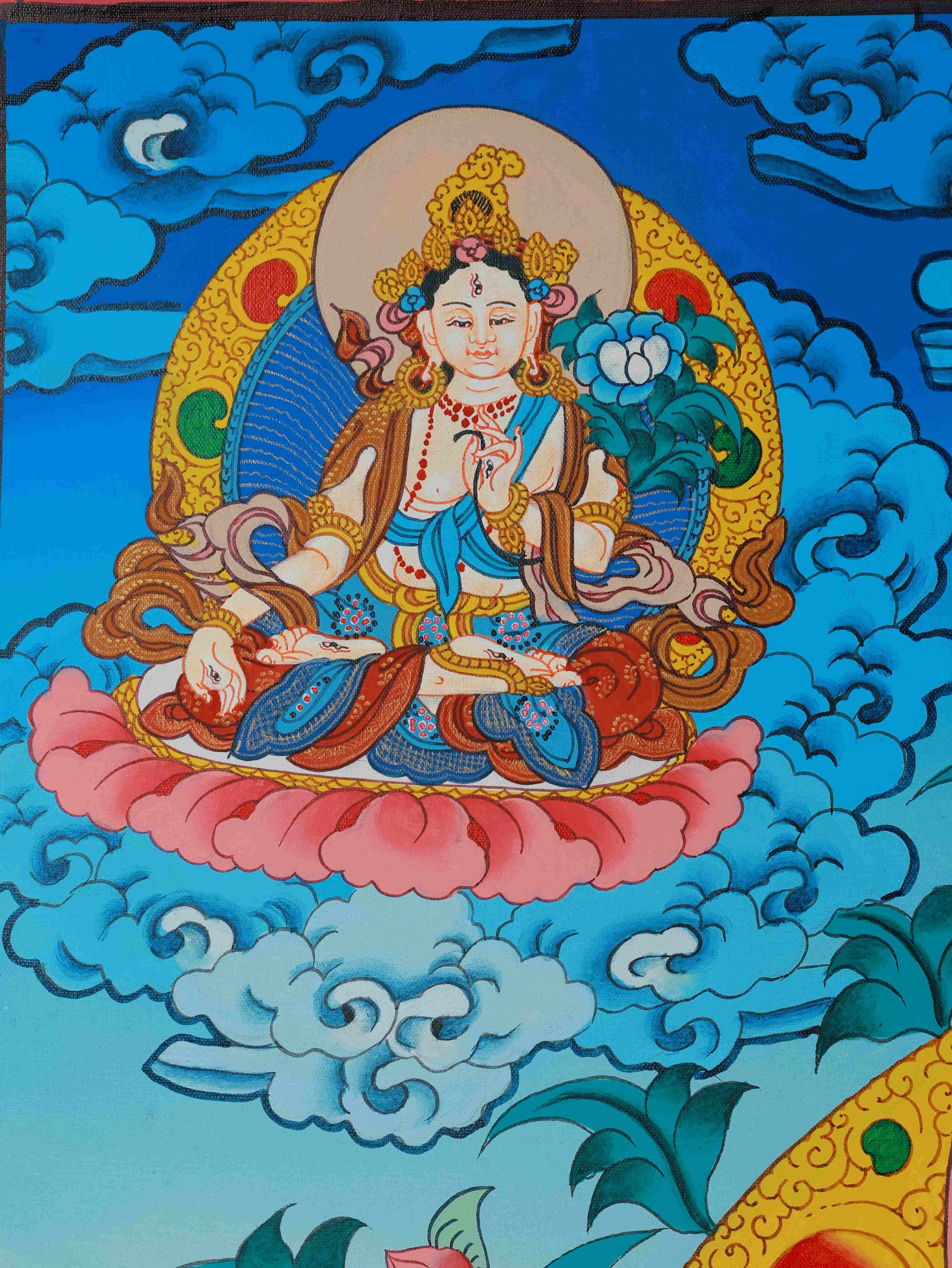  Vajrasattva Thangka Painting - Tibetan Buddhist Ritual Artwork